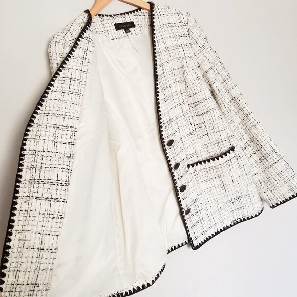 NEW Talbots Women's 6 Tipped Tweed Blazer Jacket Textured Classic Quiet Luxury - Picture 14 of 16